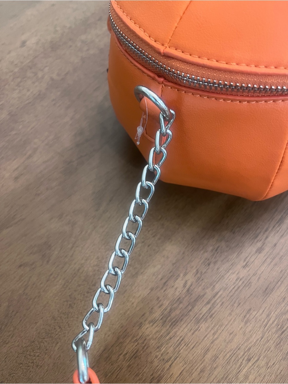 MAD Engine Orange Pumpkin Crossbody Bag with Green Leaf Top NWOT - Picture 3 of 7
